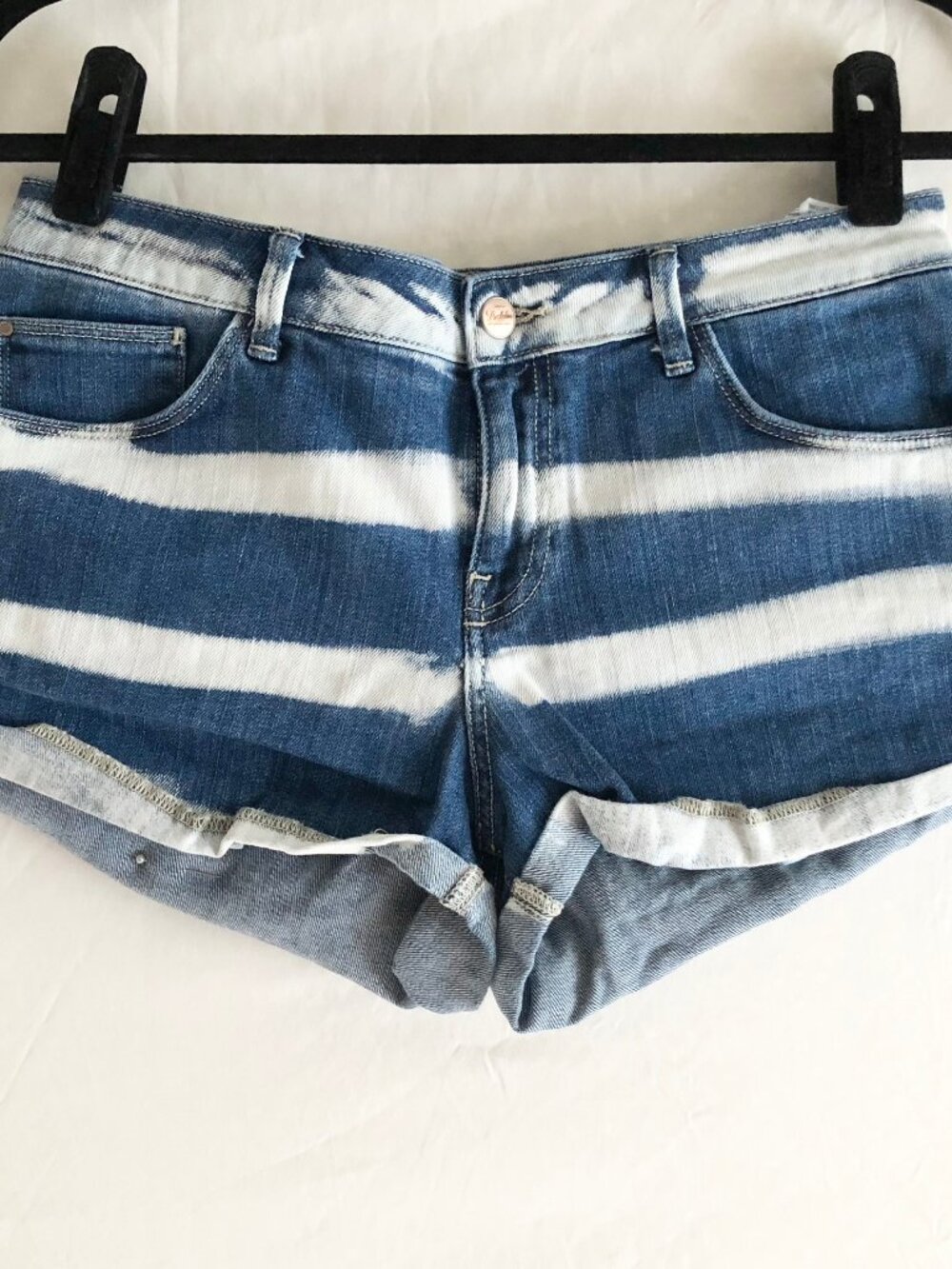 ZARA Trafaluc Tie Dye Denim Shorts Cut Offs Size 8